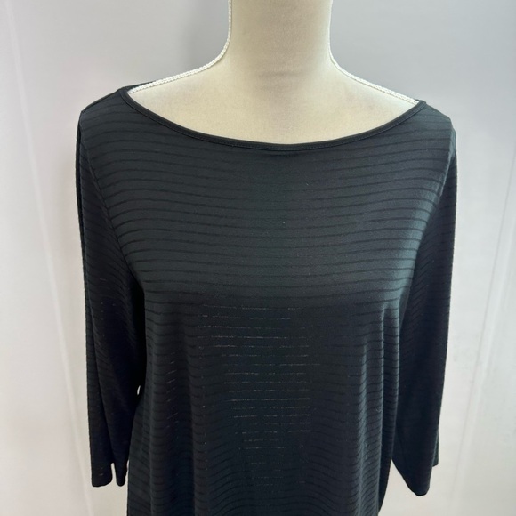 J.Jill Wearever Collection Black Ribbed Tunic Size LARGE - Picture 2 of 8